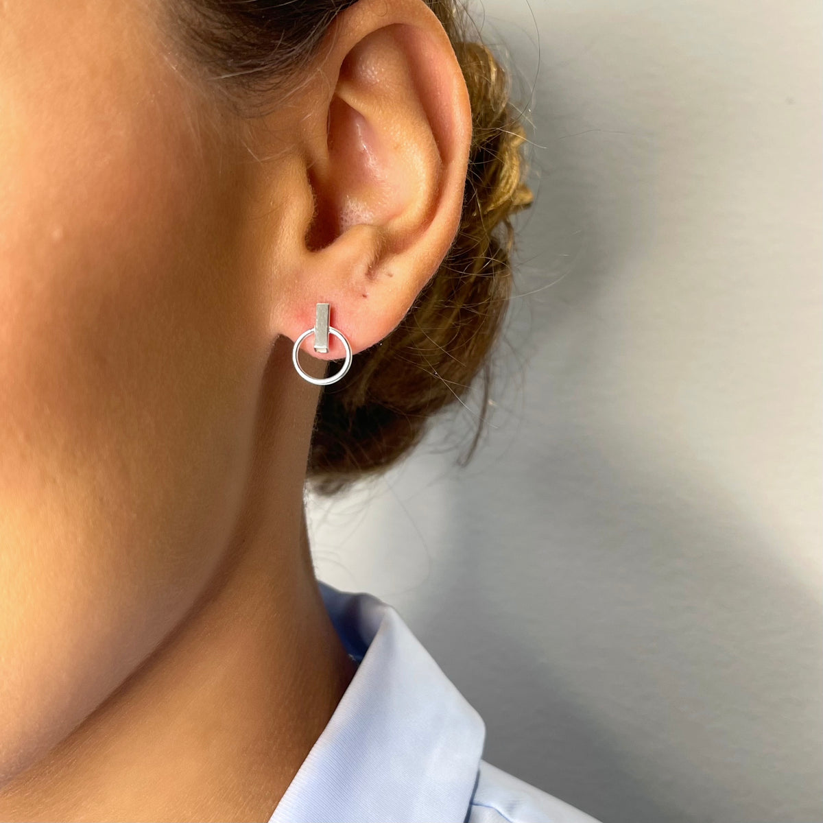 Silver Vermeil Job clothes pin Earrings