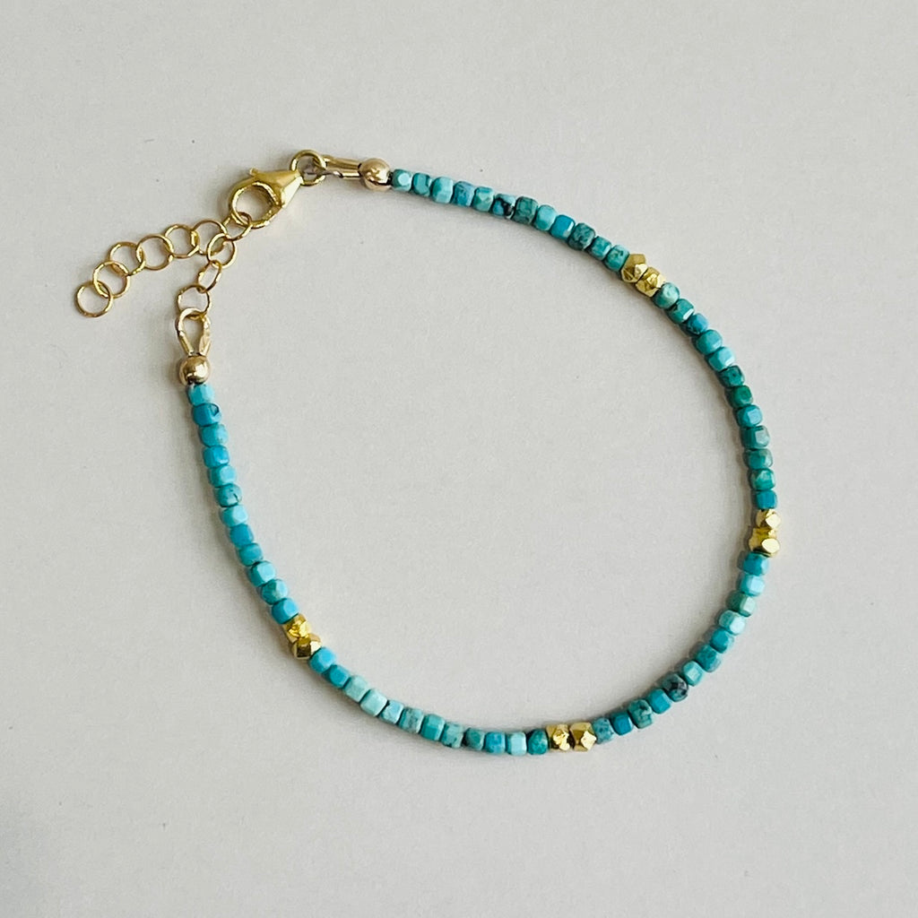 Gold filled turquoise bead bracelet