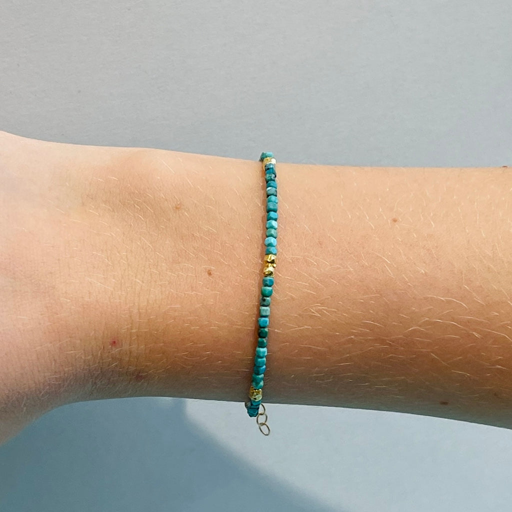 Gold filled turquoise bead bracelet