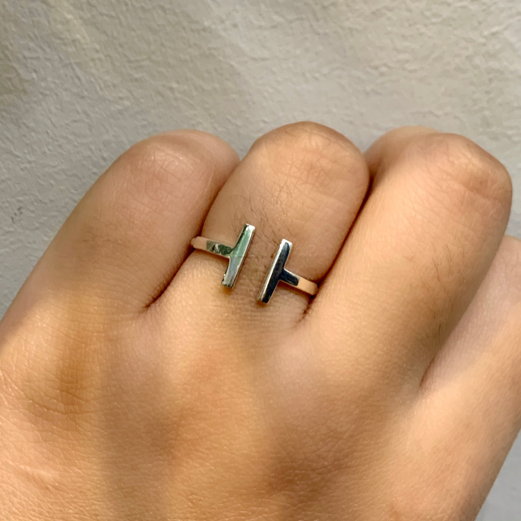 Sterling Silver Double Bar Ring