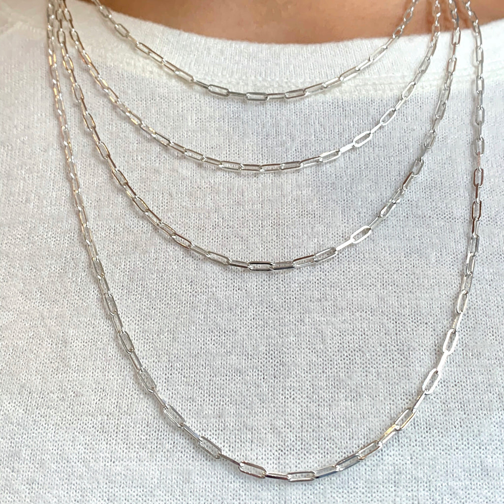 Paperclip Chain Necklace - Small (Silver)