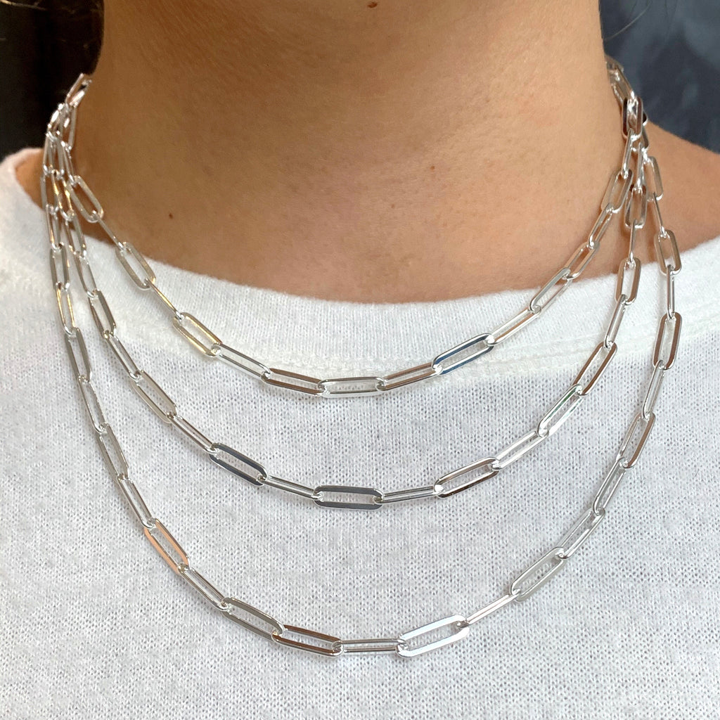 Sterling Silver Paper Clip Chain (X Large)