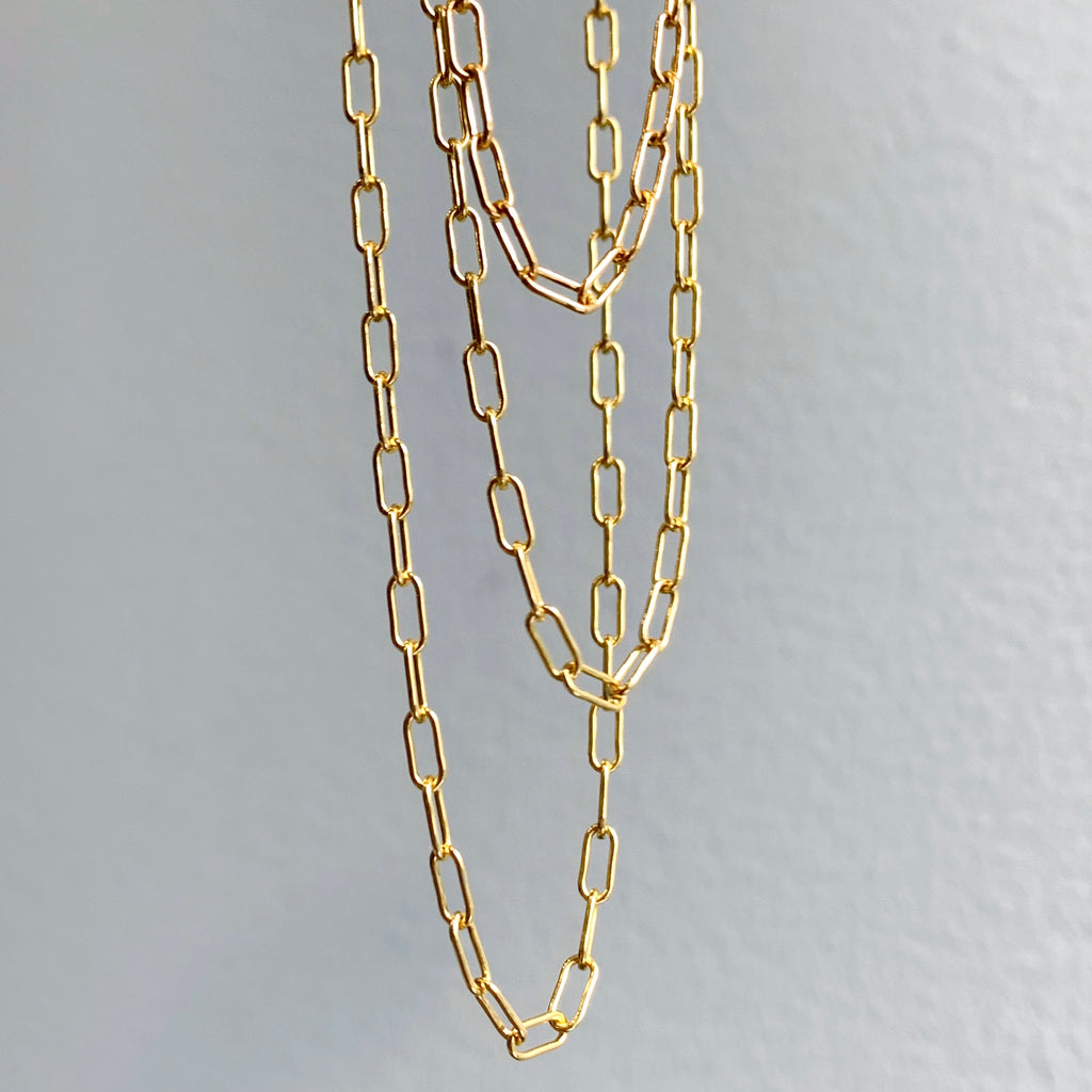 Gold Filled Paper Clip Chain (Small)