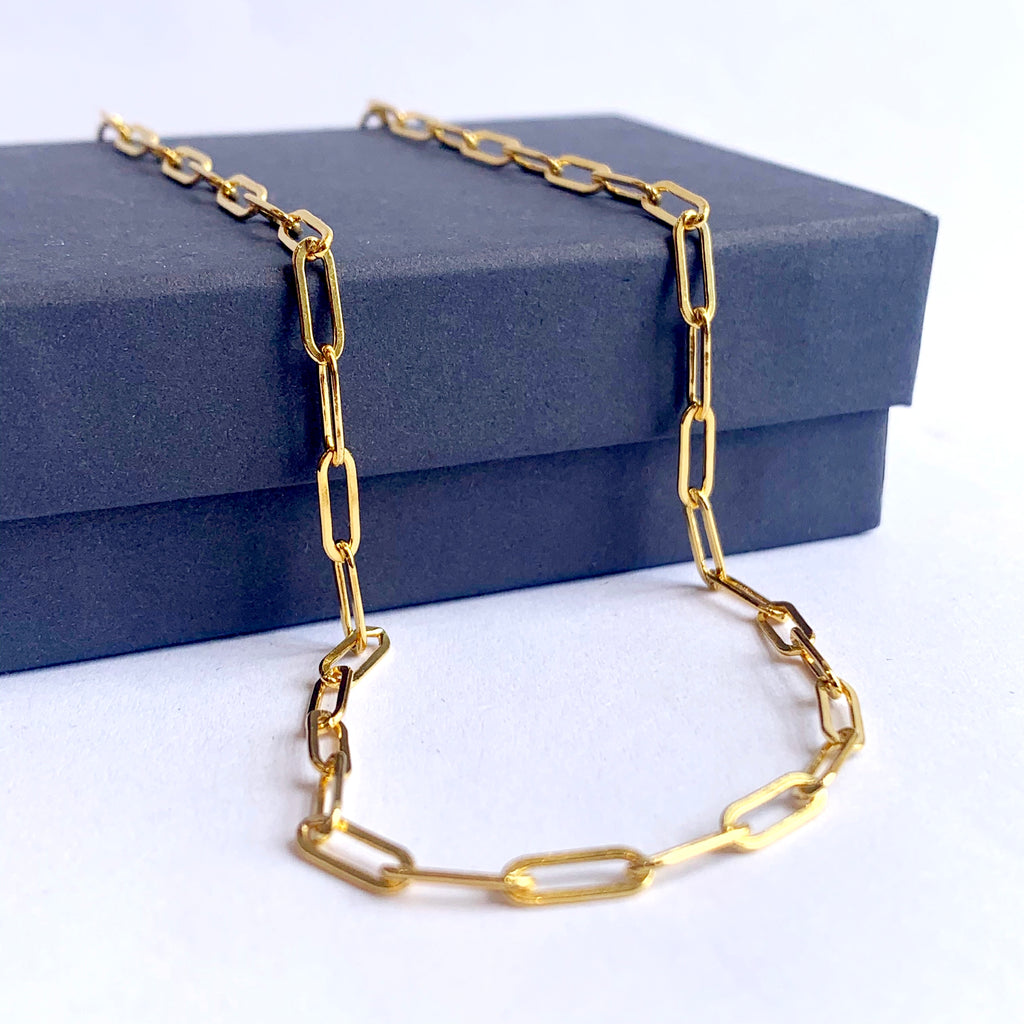 Gold Filled Paper Clip Chain (Medium)