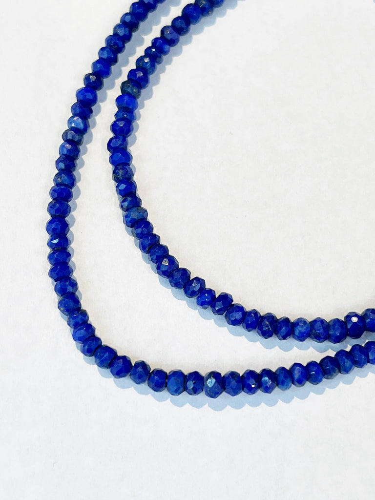 Gold Filled Faceted Lapis Bead Necklace