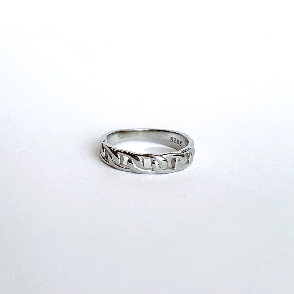 Sterling Silver Oval Chain Link Ring