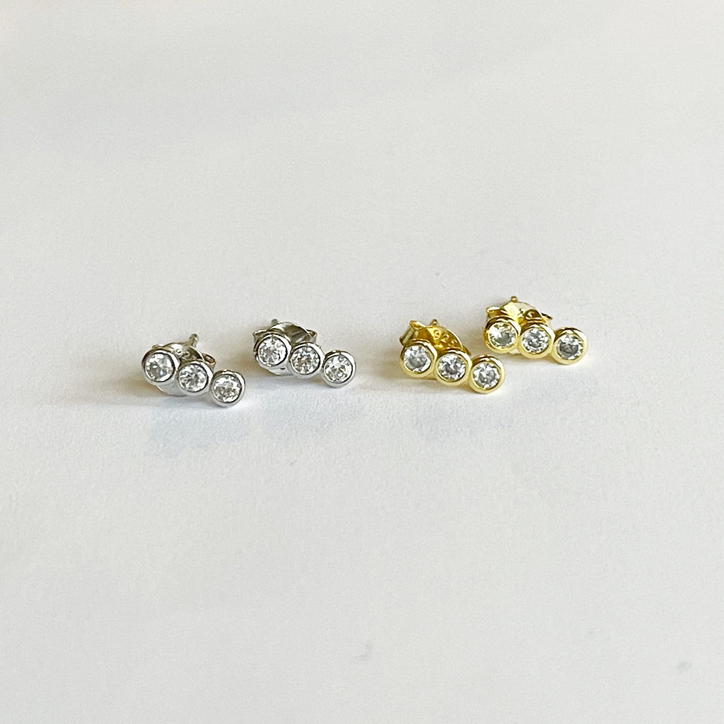 The Whitney Sterling Silver and Sterling Vermeil CZ Stud