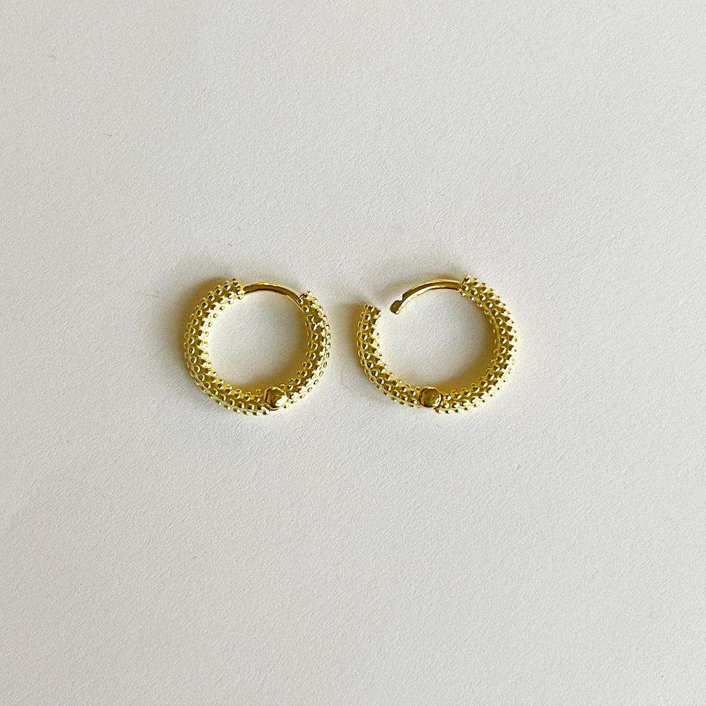 The Kaia Sterling Vermeil Small Dot Huggie Hoops