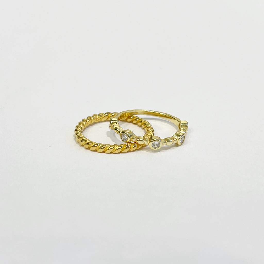 Sterling Vermeil Rope Stacking Ring