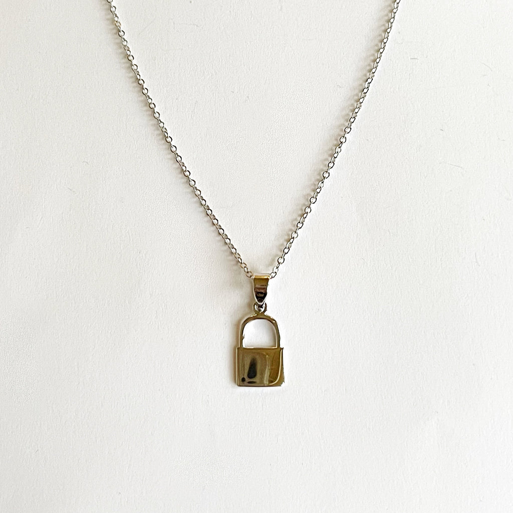 Sterling Silver Lock Necklace