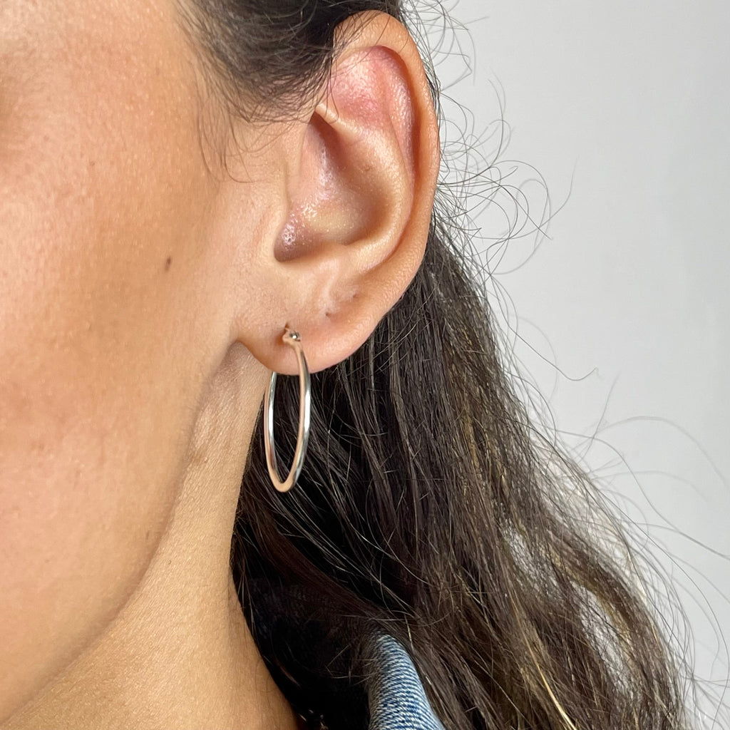 Silver x 25mm Snap Top Earrings | PennyweightsJewelry